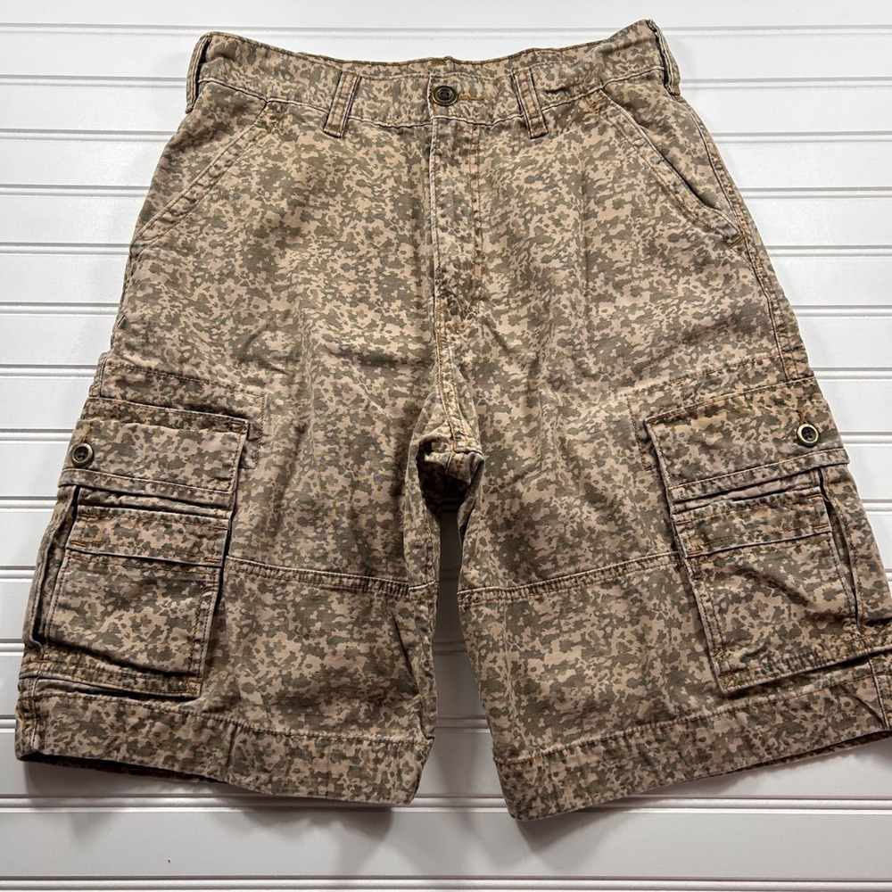 Levi Strauss Digital Camo Cargo Shorts Men's 31 Tan Khaki Olive Tactical Utility